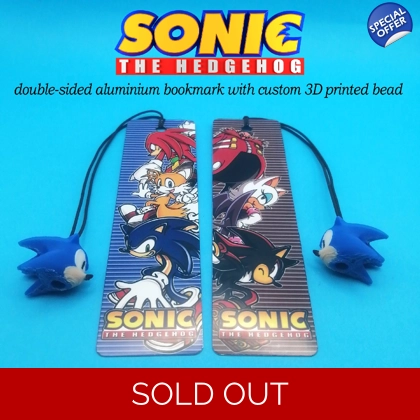 Sonic the Hedgehog aluminium bookmark